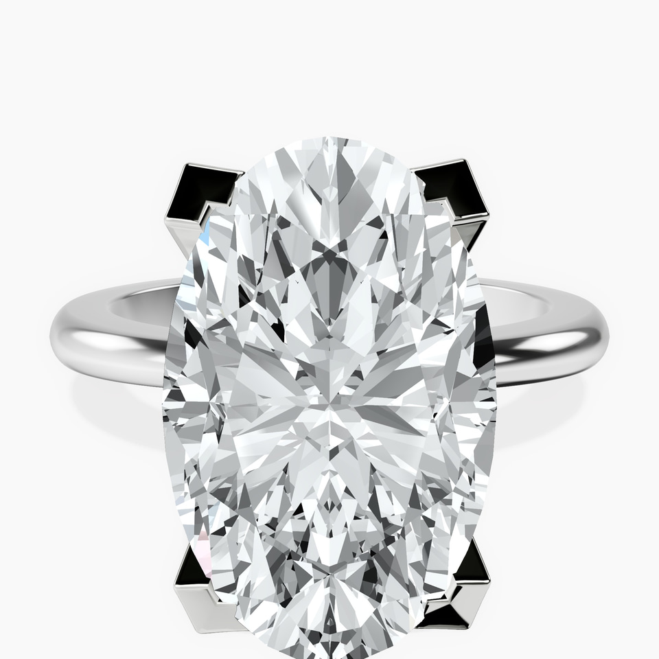 10kt White Gold Cordelia Knife Edge Solitaire Lab Diamond Ring front image