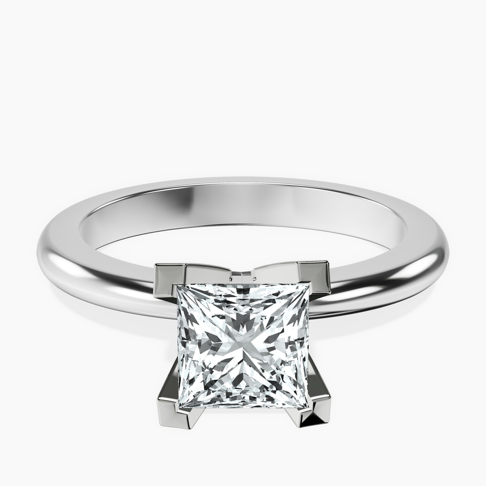 10kt White Gold Cordelia Knife Edge Solitaire Lab Diamond Ring front image
