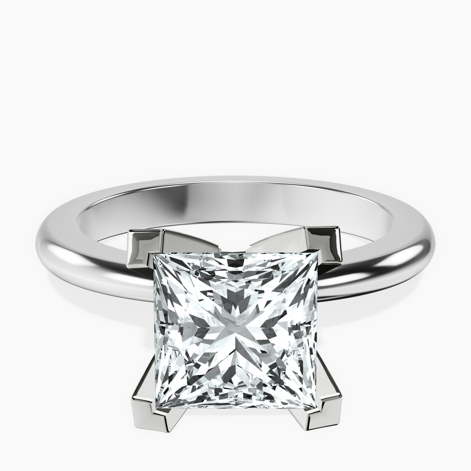 10kt White Gold Cordelia Knife Edge Solitaire Lab Diamond Ring front image
