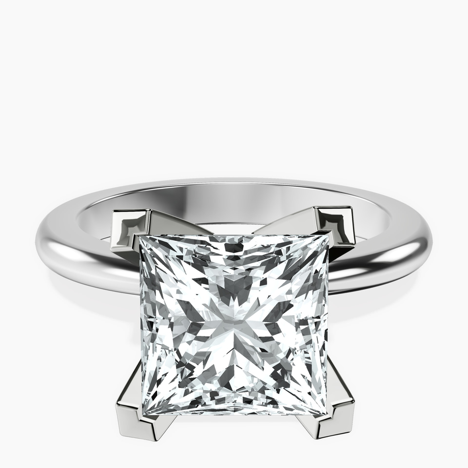 10kt White Gold Cordelia Knife Edge Solitaire Lab Diamond Ring front image
