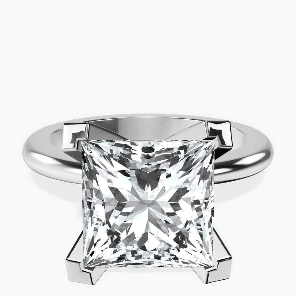 10kt White Gold Cordelia Knife Edge Solitaire Lab Diamond Ring front image