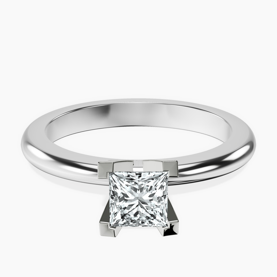 10kt White Gold Cordelia Knife Edge Solitaire Lab Diamond Ring front image