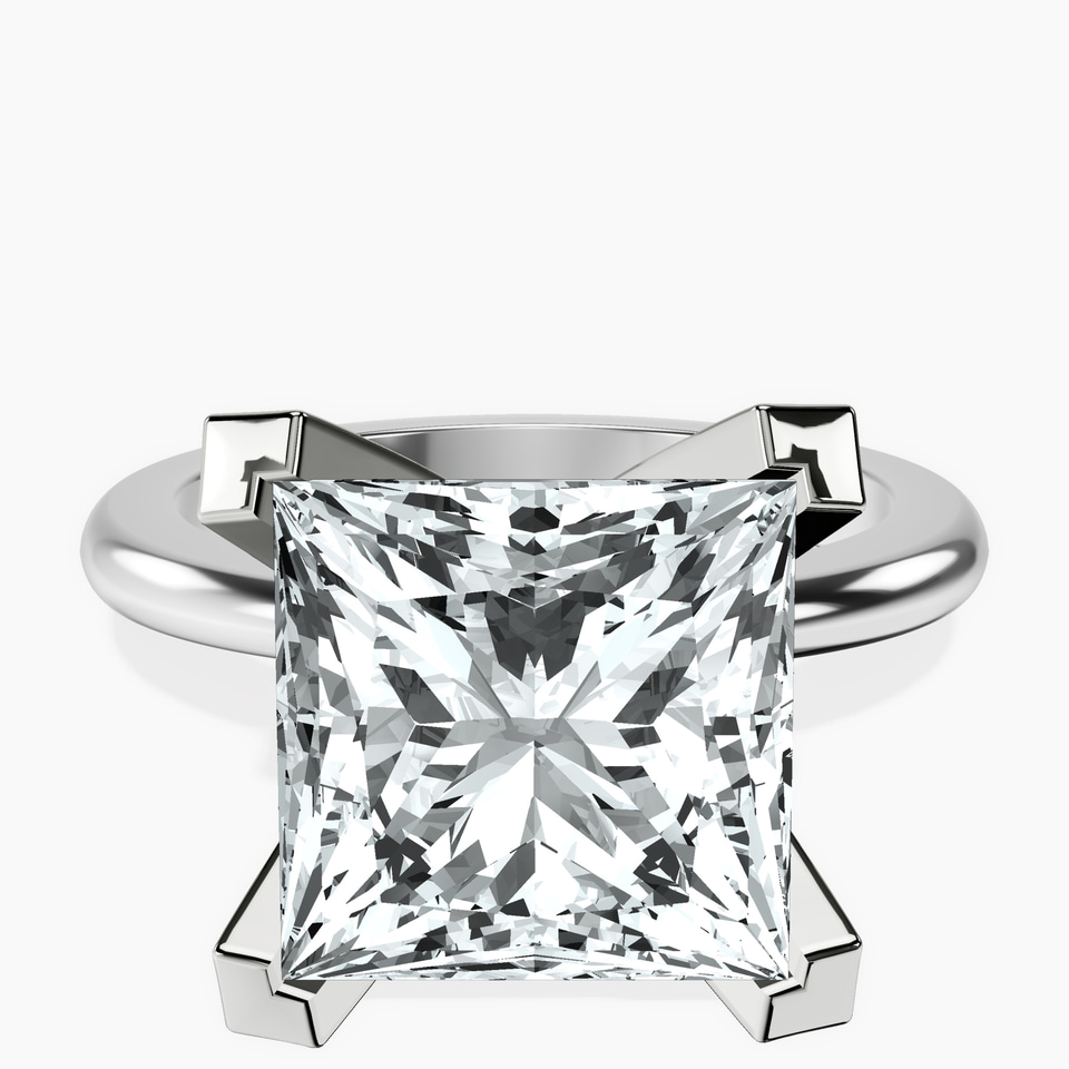 10kt White Gold Cordelia Knife Edge Solitaire Lab Diamond Ring front image