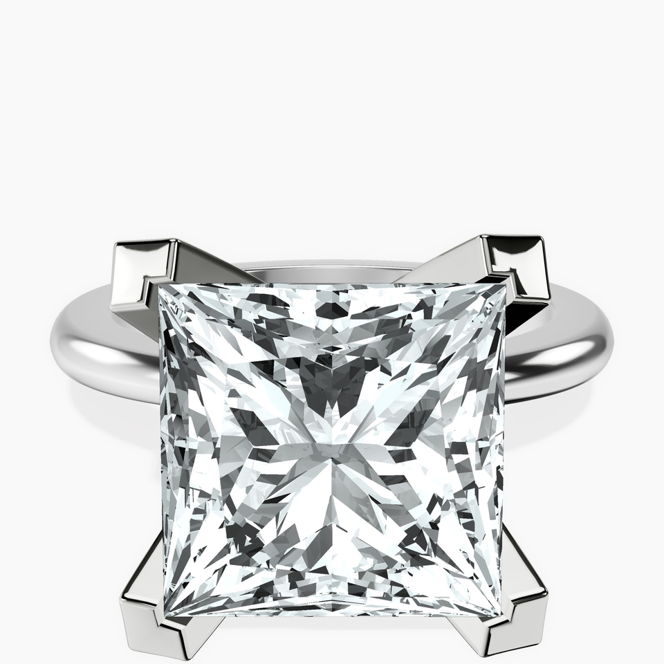 10kt White Gold Cordelia Knife Edge Solitaire Lab Diamond Ring front image