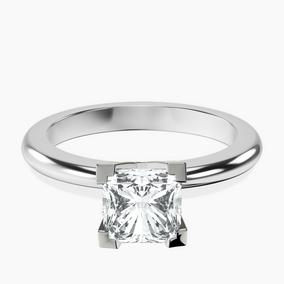 10kt White Gold Cordelia Knife Edge Solitaire Lab Diamond Ring front image