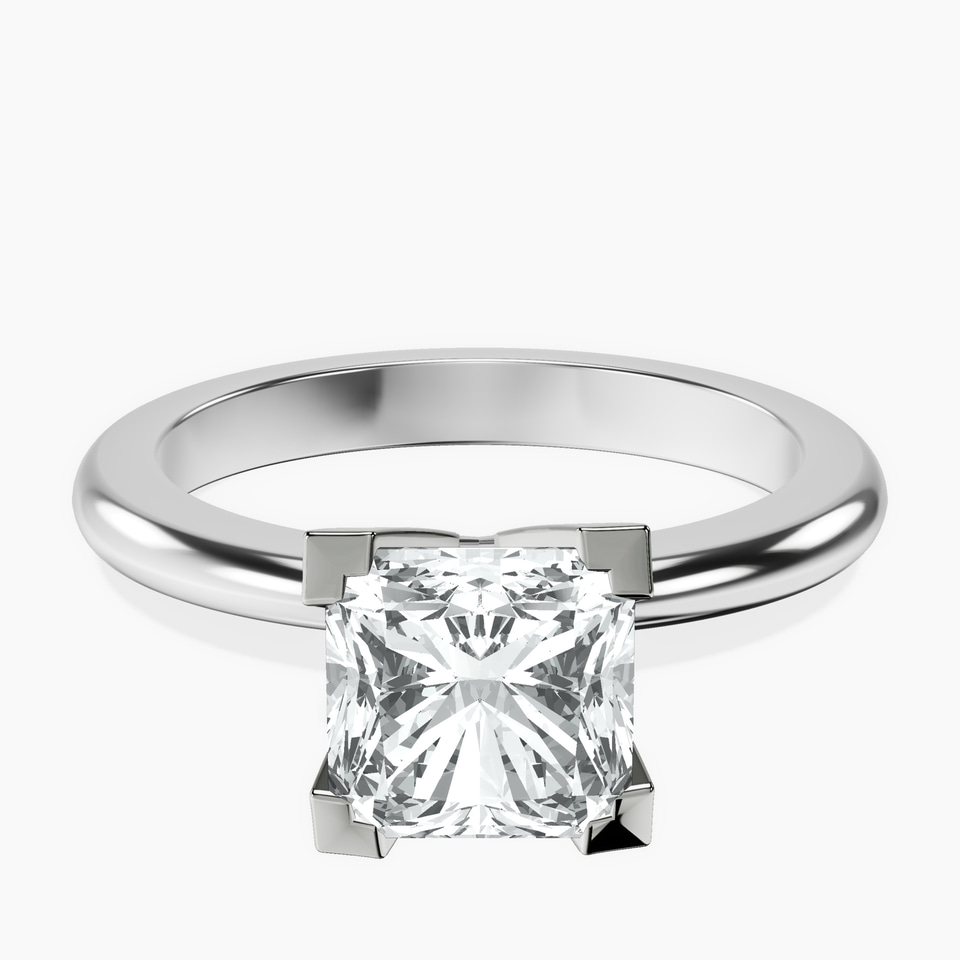 9ct White Gold Cordelia Knife Edge Solitaire Lab Diamond Ring front image
