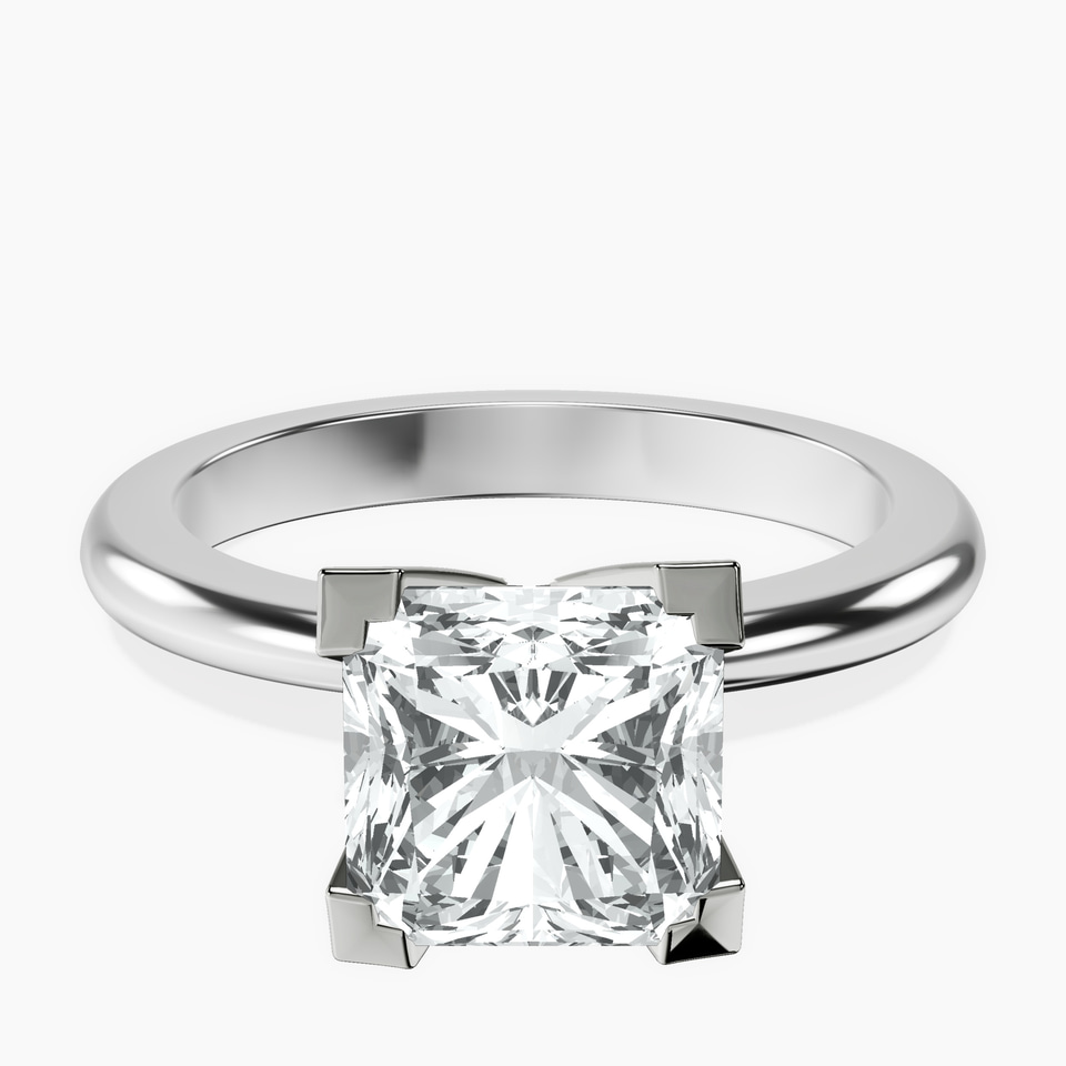 10kt White Gold Cordelia Knife Edge Solitaire Lab Diamond Ring front image