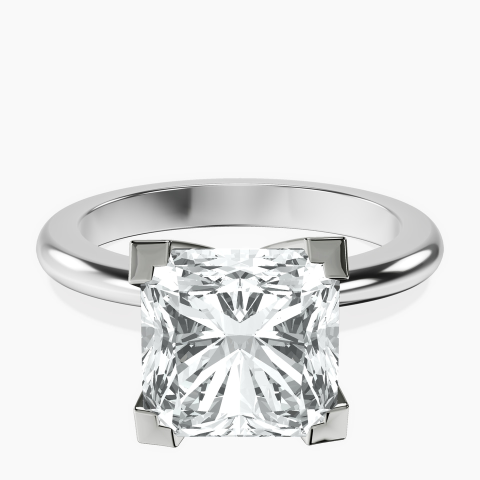 10kt White Gold Cordelia Knife Edge Solitaire Lab Diamond Ring front image