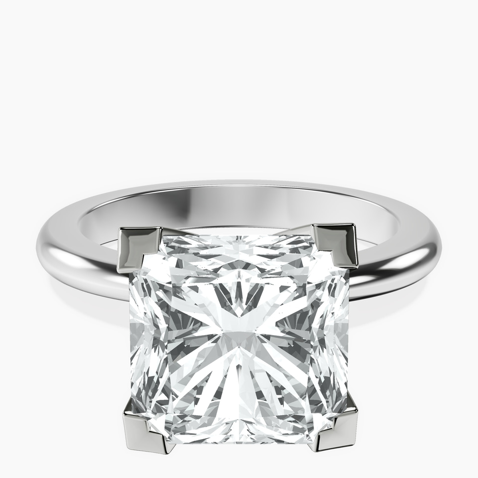 10kt White Gold Cordelia Knife Edge Solitaire Lab Diamond Ring front image