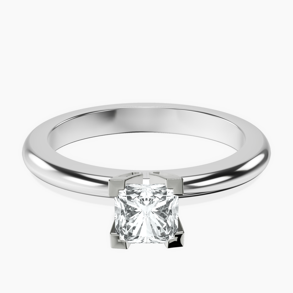 10kt White Gold Cordelia Knife Edge Solitaire Lab Diamond Ring front image