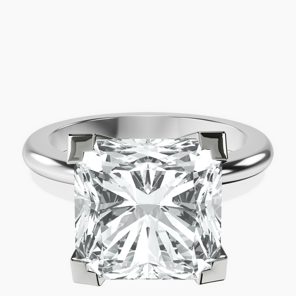 10kt White Gold Cordelia Knife Edge Solitaire Lab Diamond Ring front image