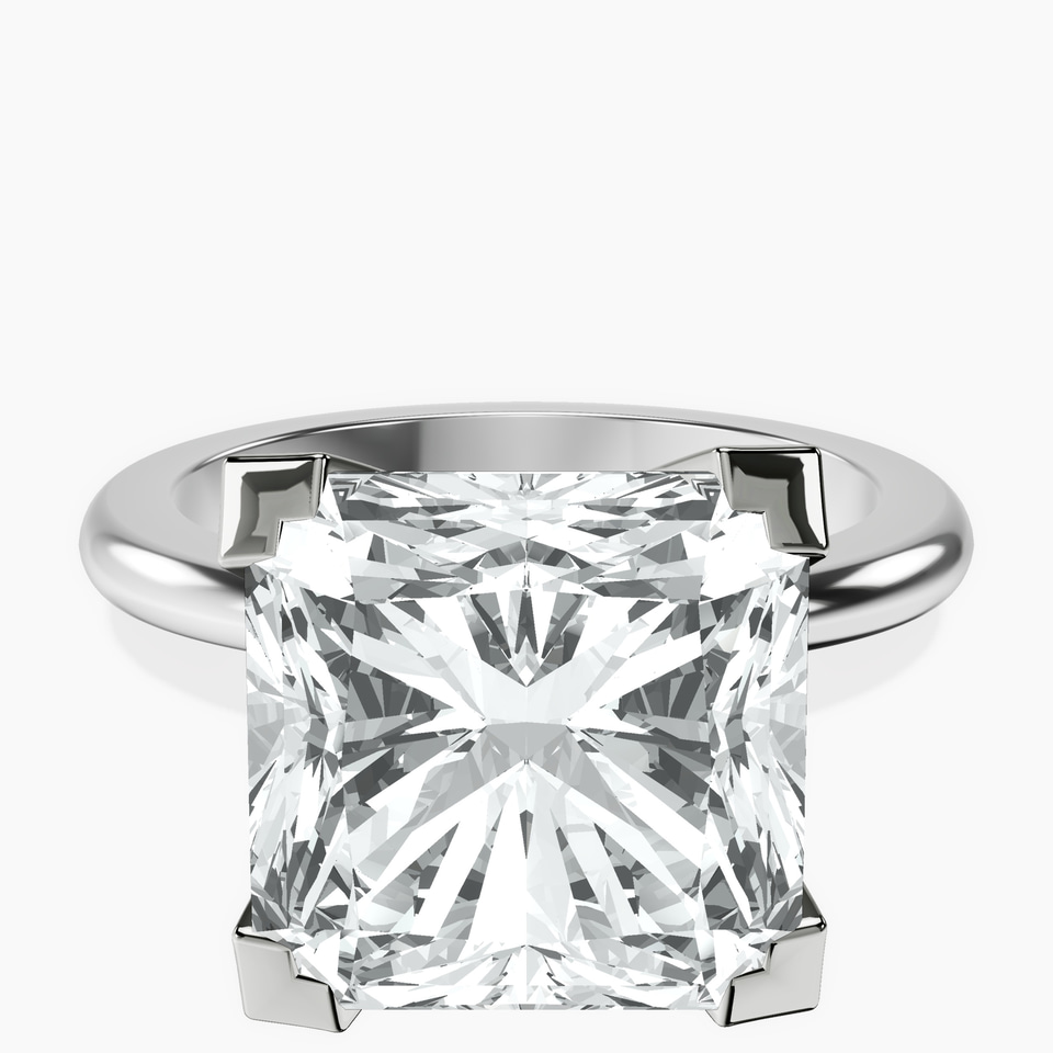 10kt White Gold Cordelia Knife Edge Solitaire Lab Diamond Ring front image
