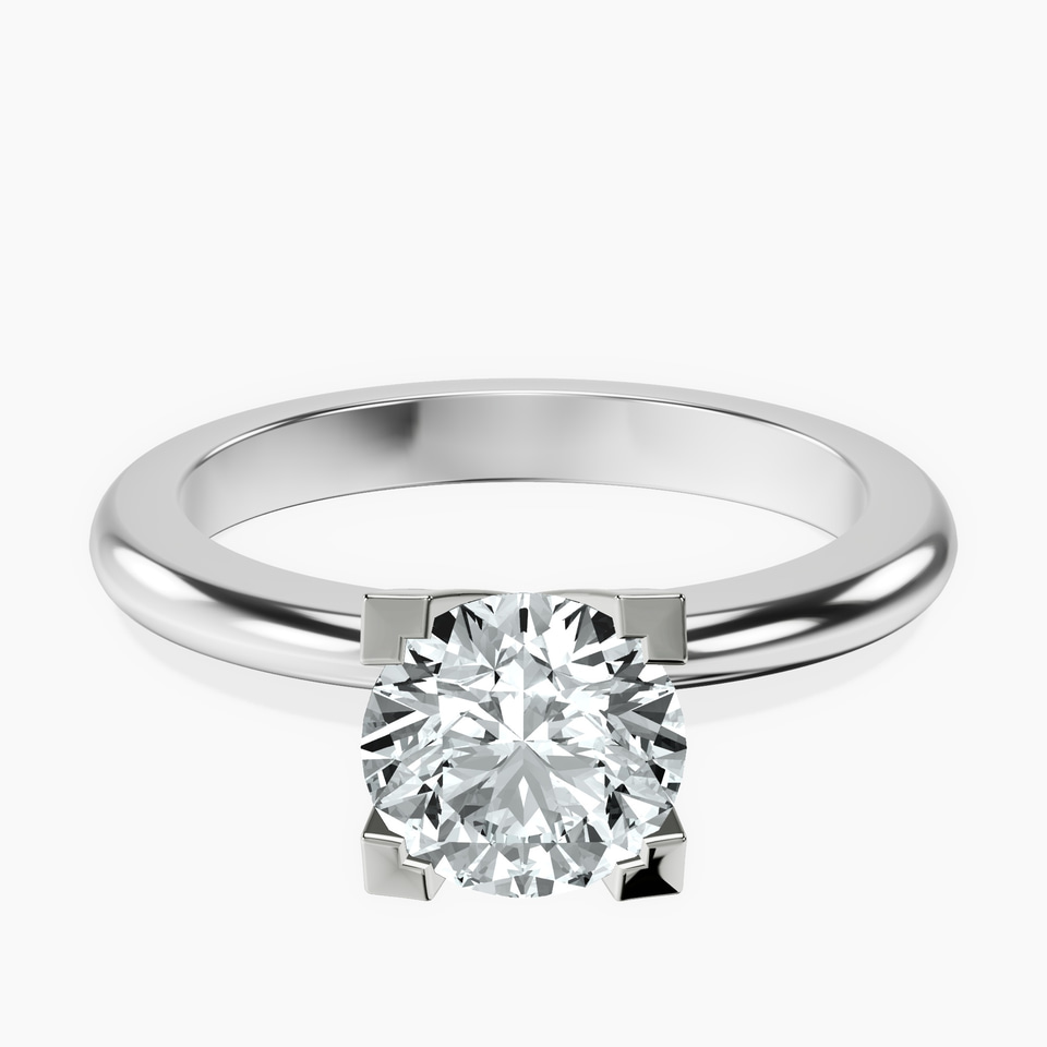 10kt White Gold Cordelia Knife Edge Solitaire Lab Diamond Ring front image