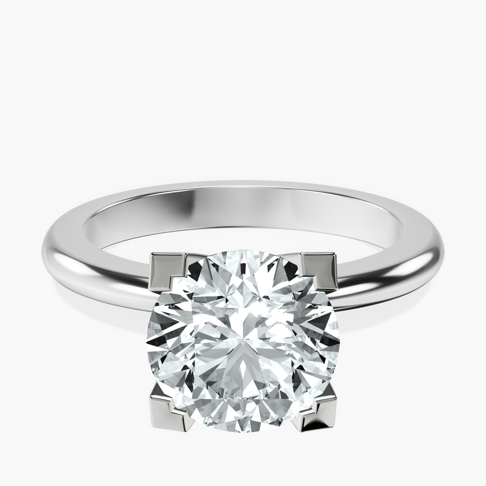 10kt White Gold Cordelia Knife Edge Solitaire Lab Diamond Ring front image