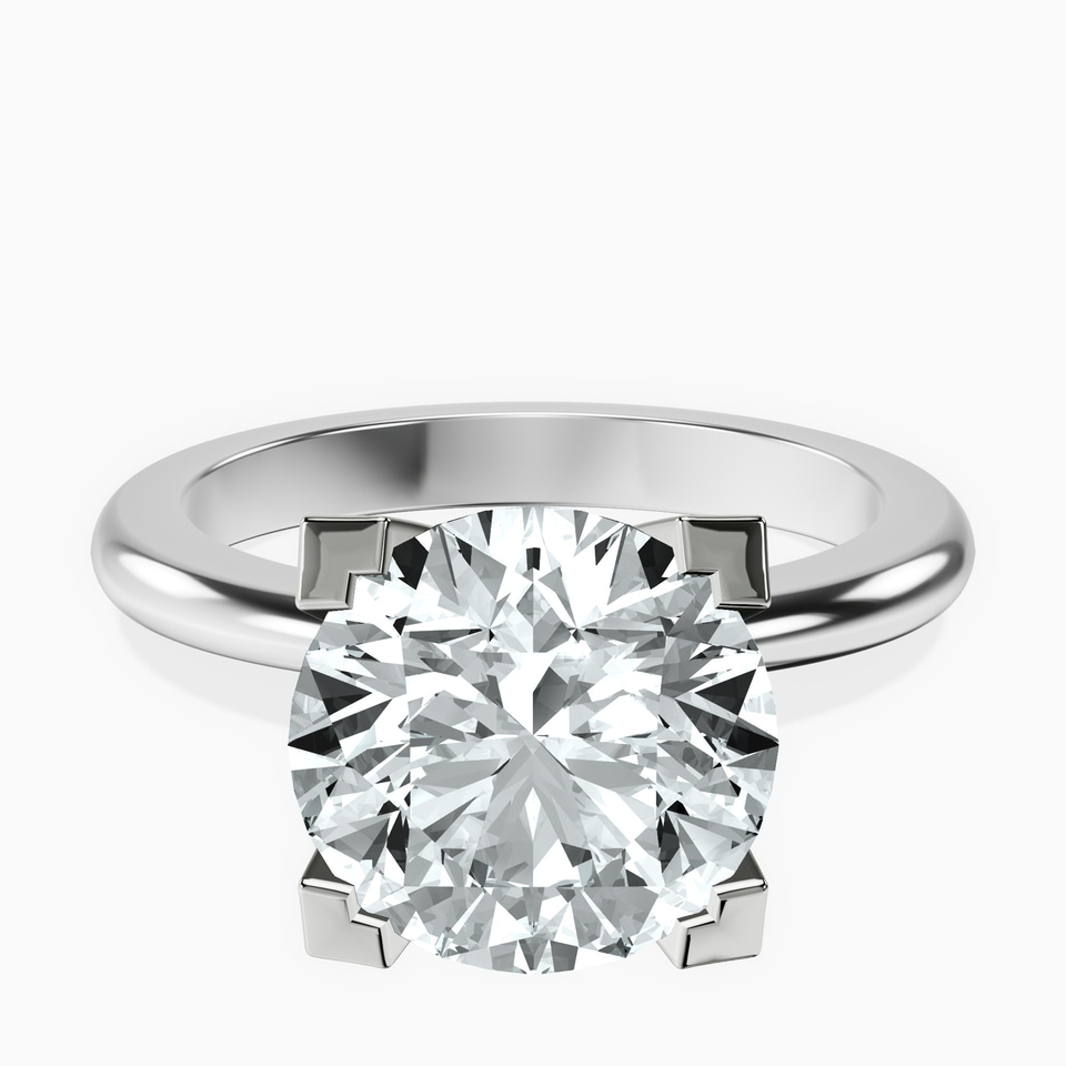 10kt White Gold Cordelia Knife Edge Solitaire Lab Diamond Ring front image