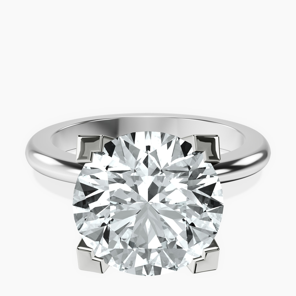 10kt White Gold Cordelia Knife Edge Solitaire Lab Diamond Ring front image