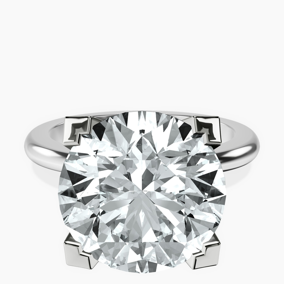 10kt White Gold Cordelia Knife Edge Solitaire Lab Diamond Ring front image