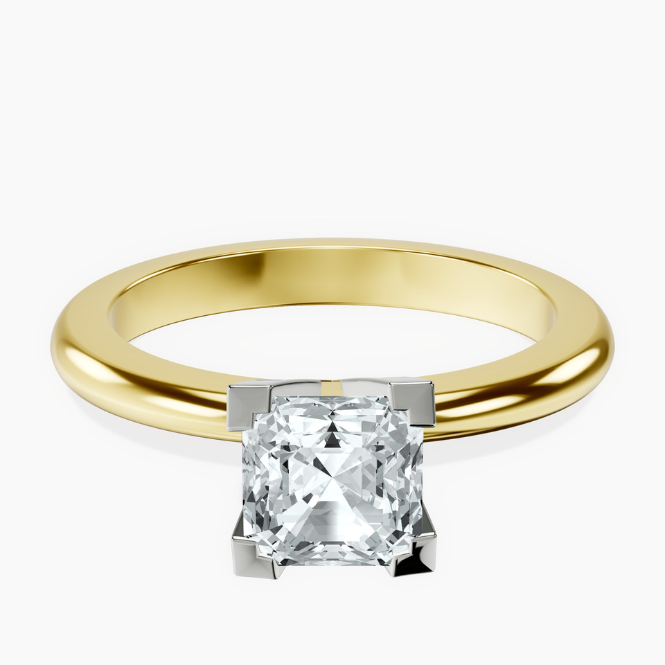 14kt Yellow Gold Cordelia Knife Edge Solitaire Lab Diamond Ring front image