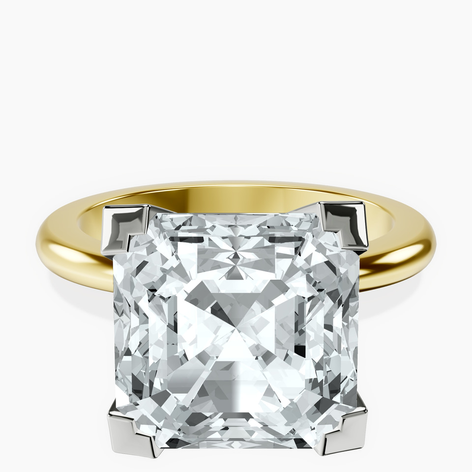 10kt Yellow Gold Cordelia Knife Edge Solitaire Lab Diamond Ring front image