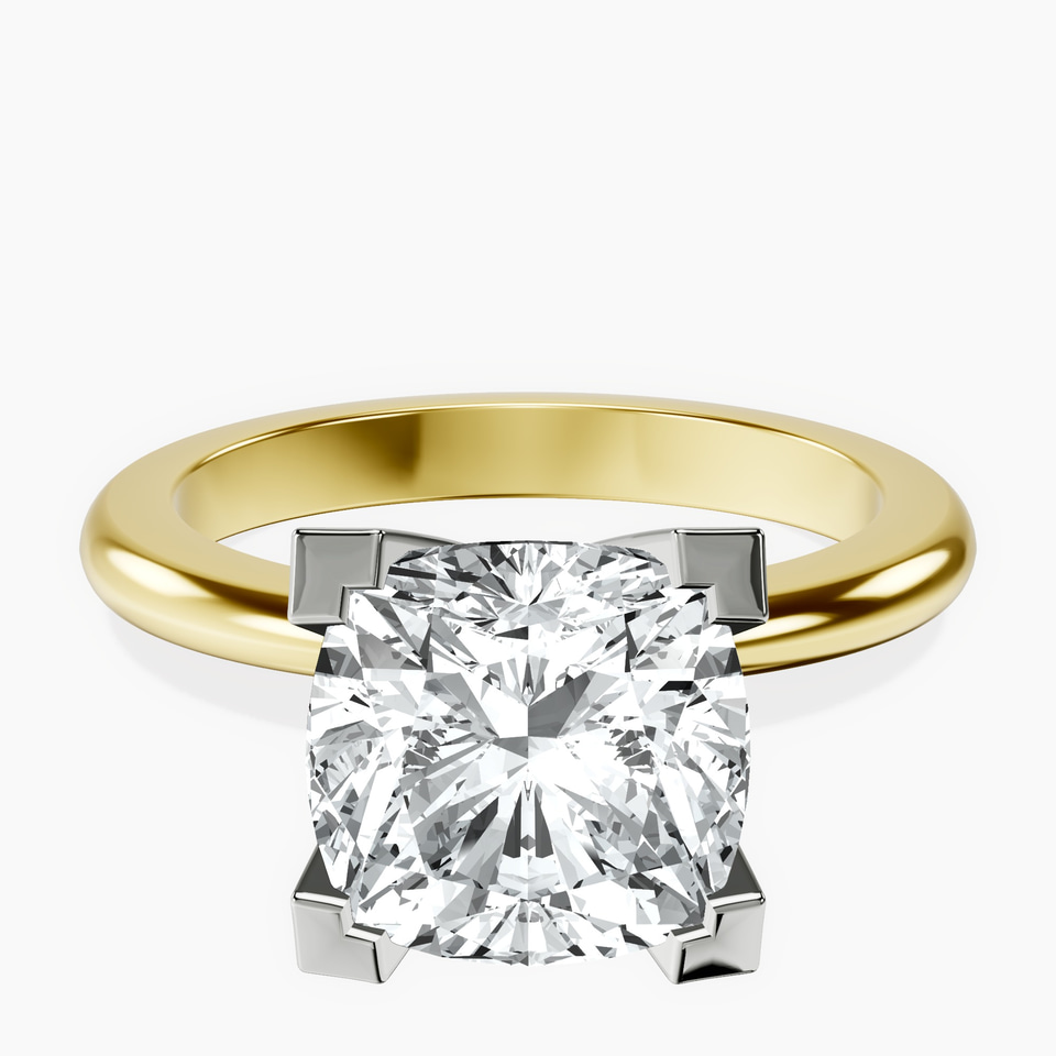 10kt Yellow Gold Cordelia Knife Edge Solitaire Lab Diamond Ring front image