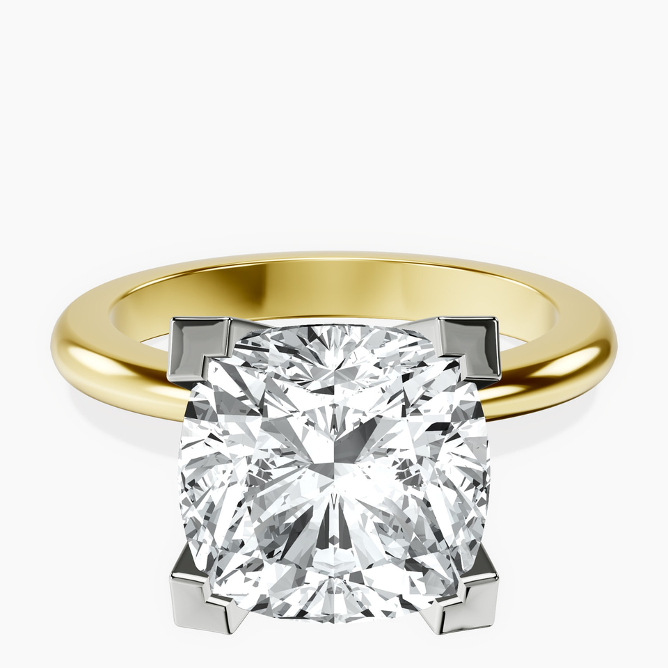 14kt Yellow Gold Cordelia Knife Edge Solitaire Lab Diamond Ring front image
