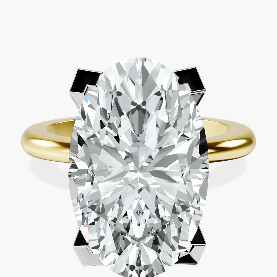 18kt Yellow Gold Cordelia Knife Edge Solitaire Lab Diamond Ring front image