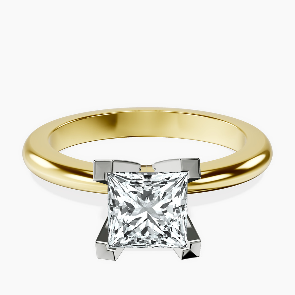 14kt Yellow Gold Cordelia Knife Edge Solitaire Lab Diamond Ring front image