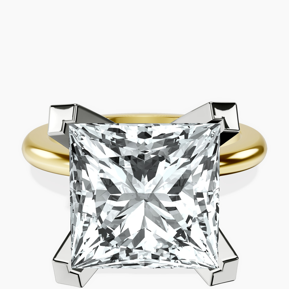 10kt Yellow Gold Cordelia Knife Edge Solitaire Lab Diamond Ring front image