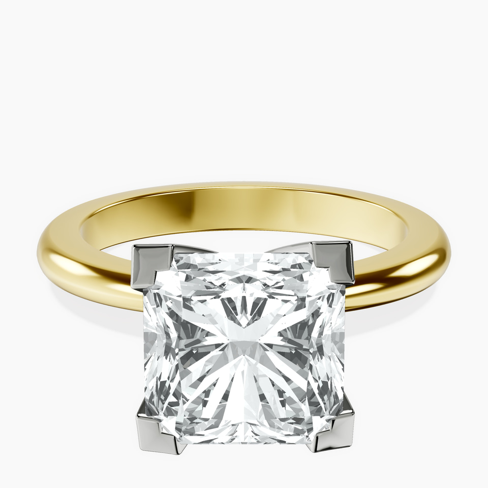 10kt Yellow Gold Cordelia Knife Edge Solitaire Lab Diamond Ring front image