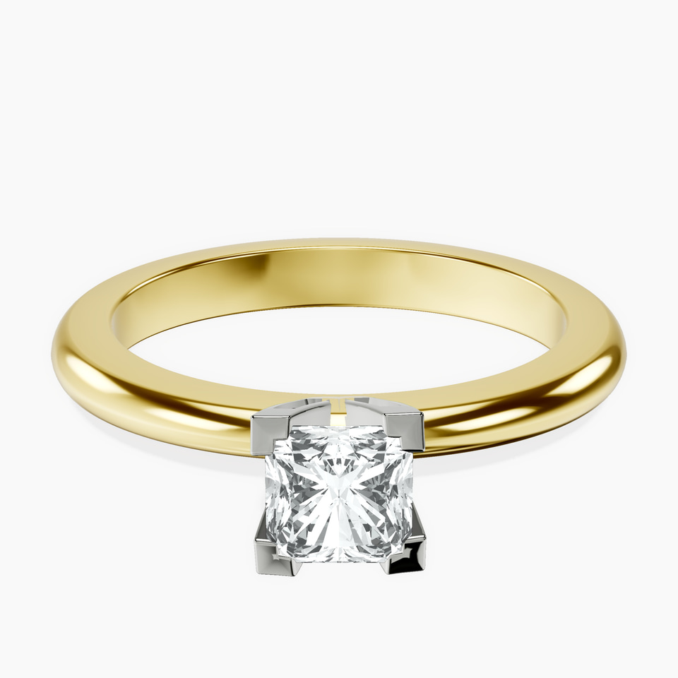 10kt Yellow Gold Cordelia Knife Edge Solitaire Lab Diamond Ring front image
