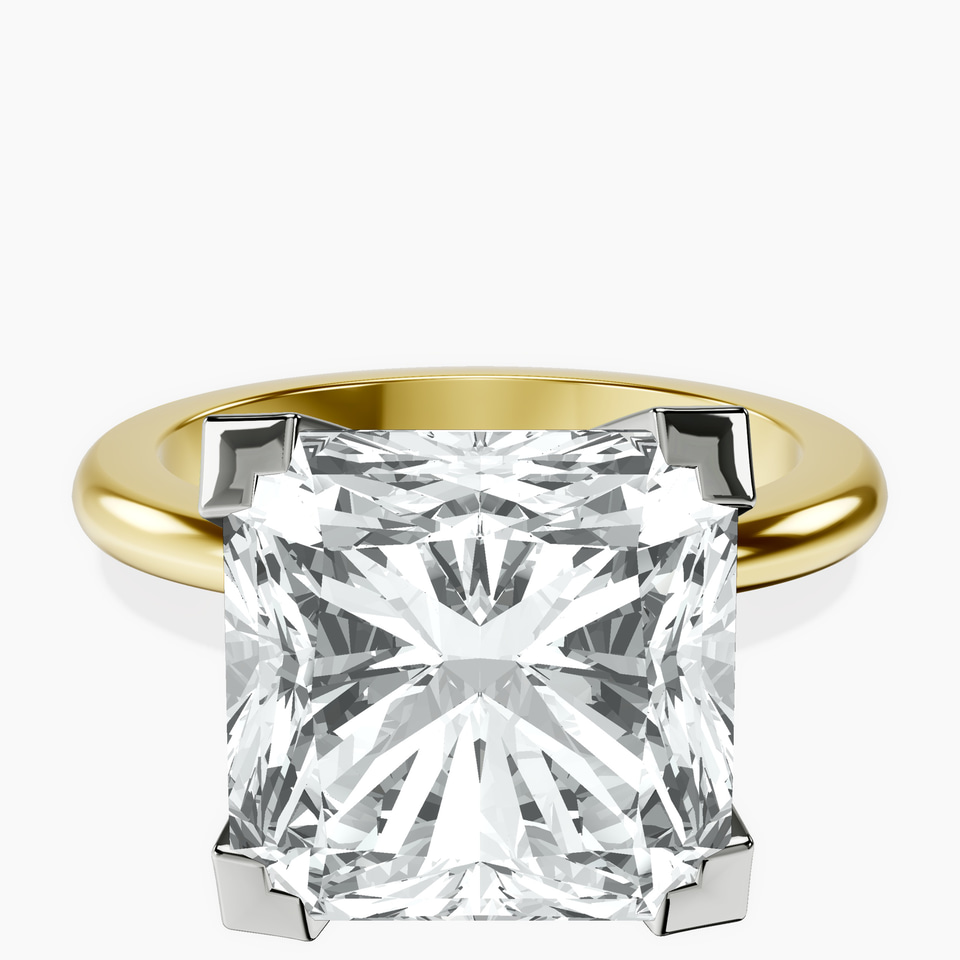 10kt Yellow Gold Cordelia Knife Edge Solitaire Lab Diamond Ring front image