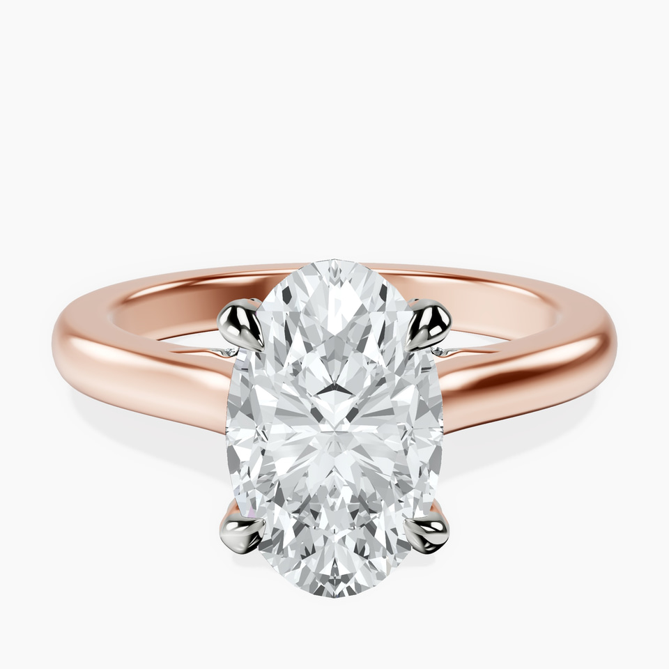 10kt Rose Gold Agnes Criss cross Prong Solitaire 2mm Lab Diamond Ring front image