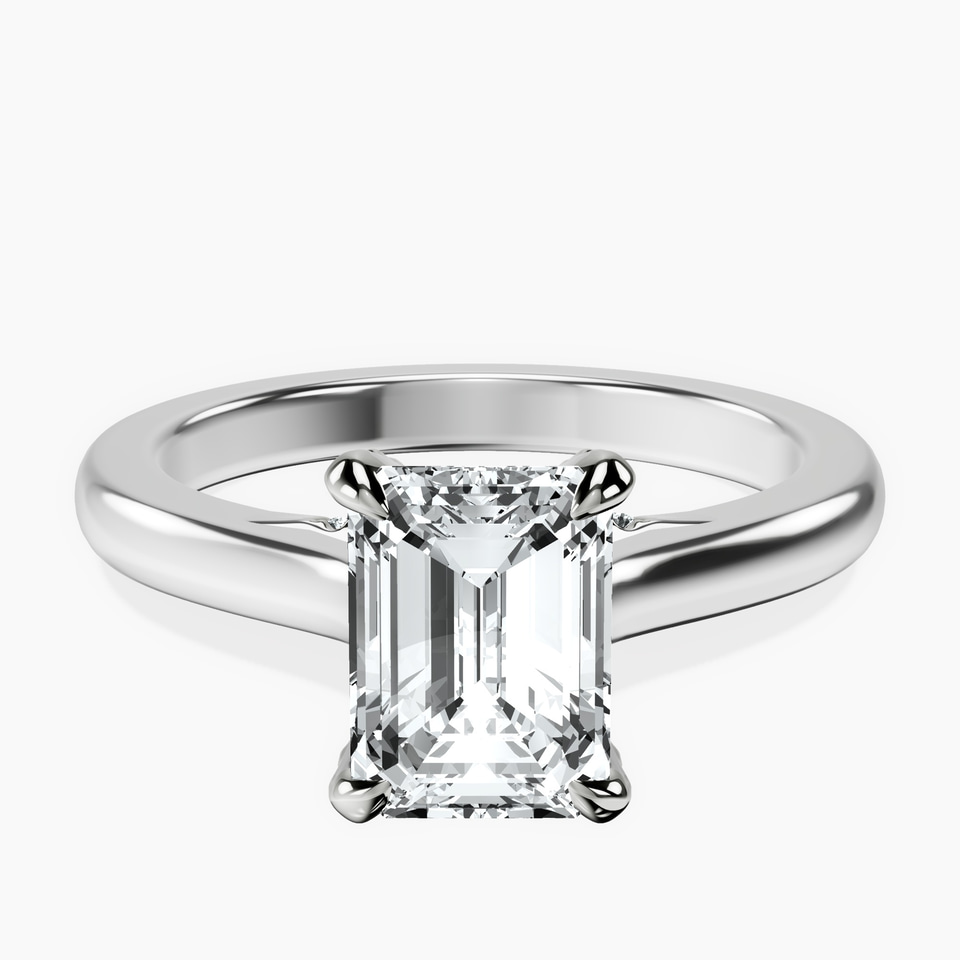 10kt White Gold Agnes Criss cross Prong Solitaire 2mm Lab Diamond Ring front image