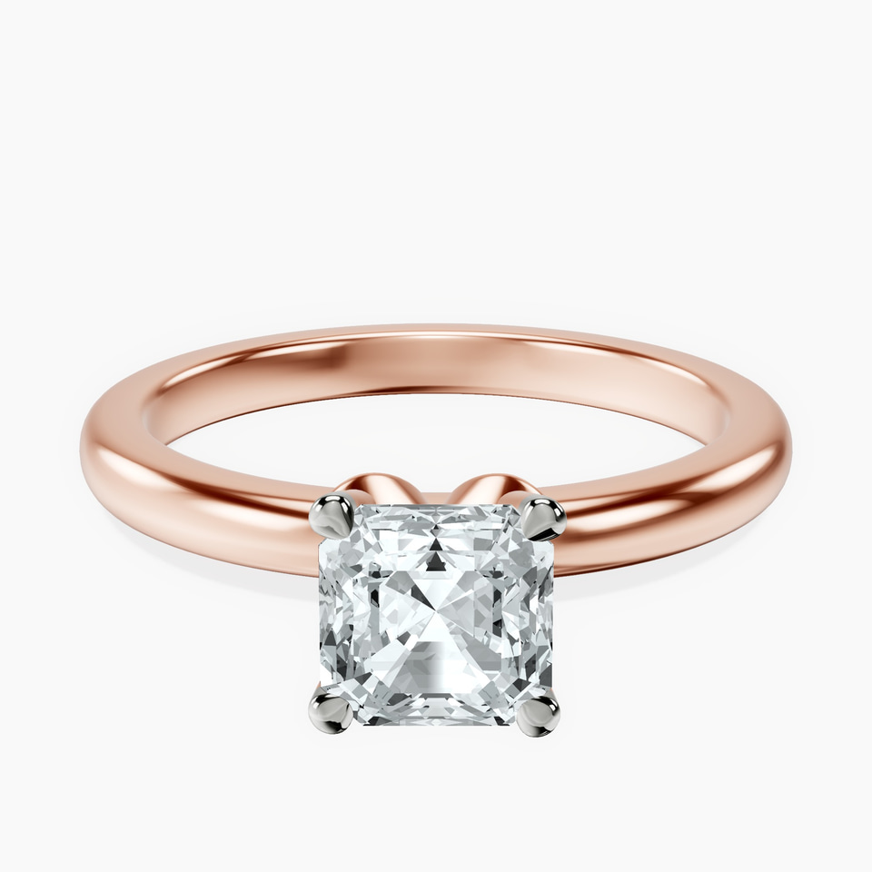 14kt Rose Gold Matilda Leaf Petal Solitaire Lab Diamond Ring front image