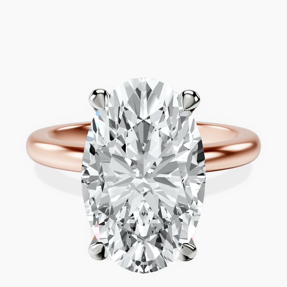 10kt Rose Gold Matilda Leaf Petal Solitaire Lab Diamond Ring front image
