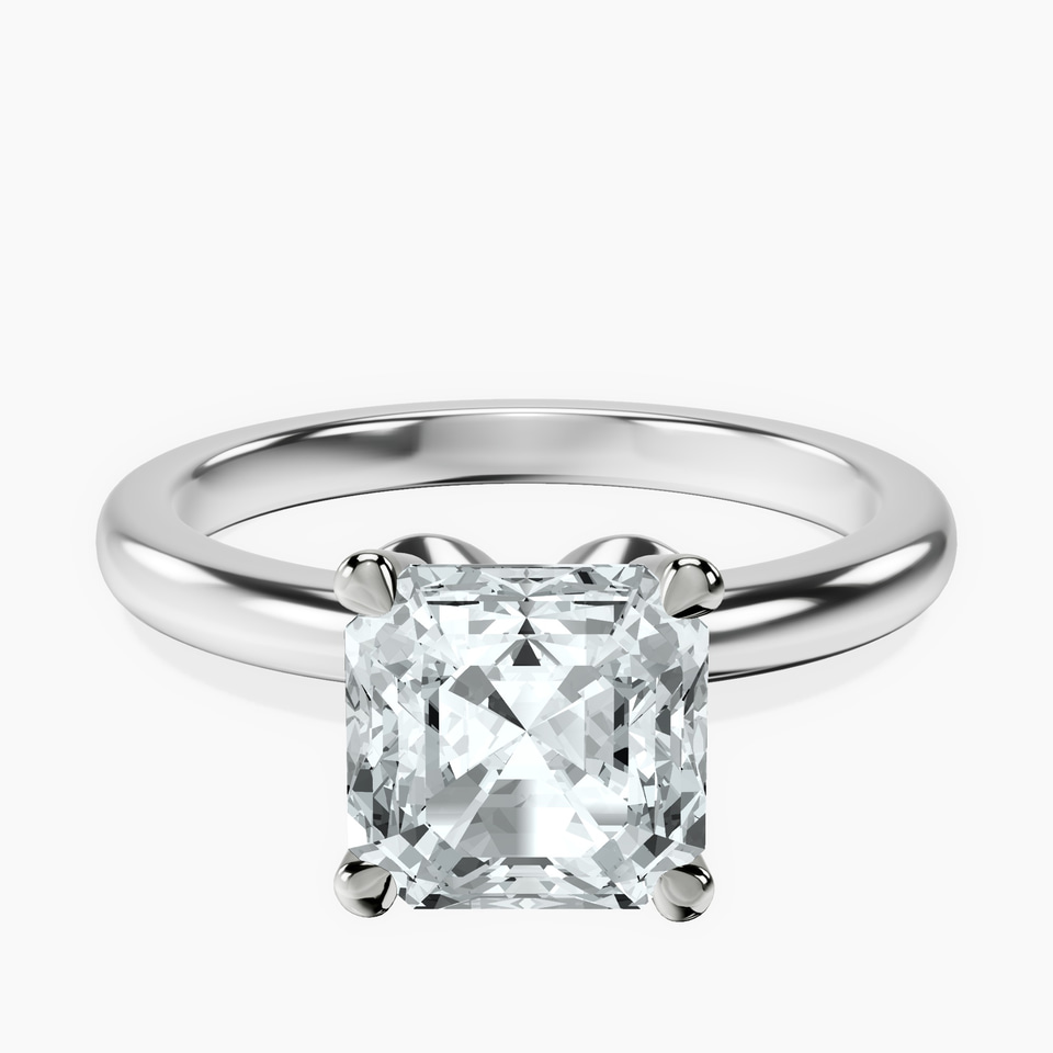 Platinum Matilda Leaf Petal Solitaire Lab Diamond Ring front image