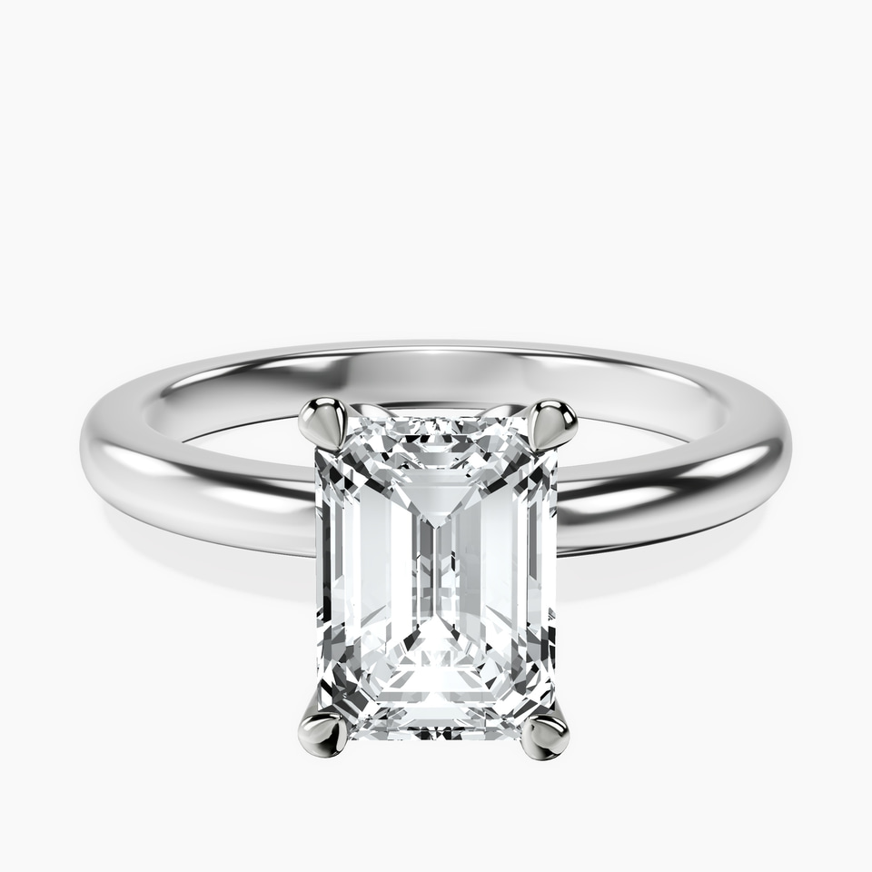 Platinum Matilda Leaf Petal Solitaire Lab Diamond Ring front image