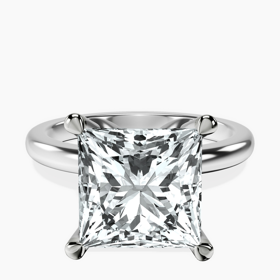 Platinum Matilda Leaf Petal Solitaire Lab Diamond Ring front image