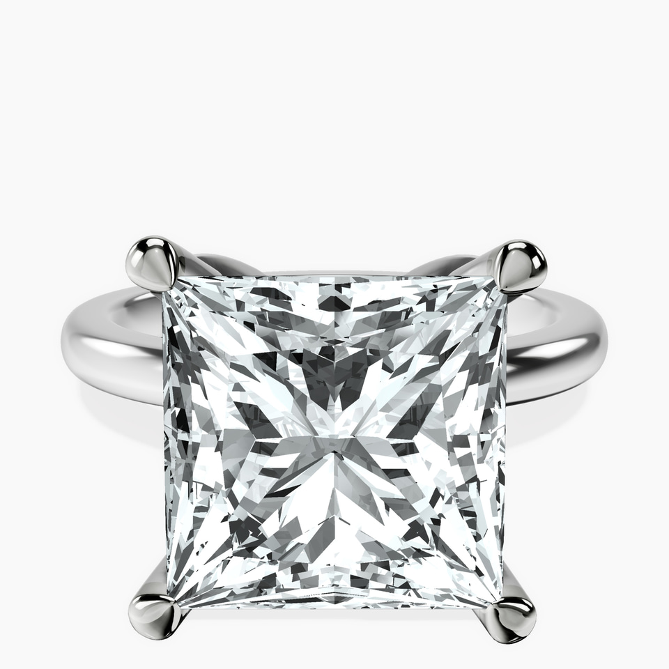 Platinum Matilda Leaf Petal Solitaire Lab Diamond Ring front image