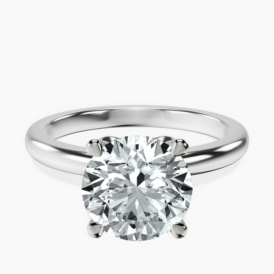 10kt White Gold Matilda Leaf Petal Solitaire Lab Diamond Ring front image