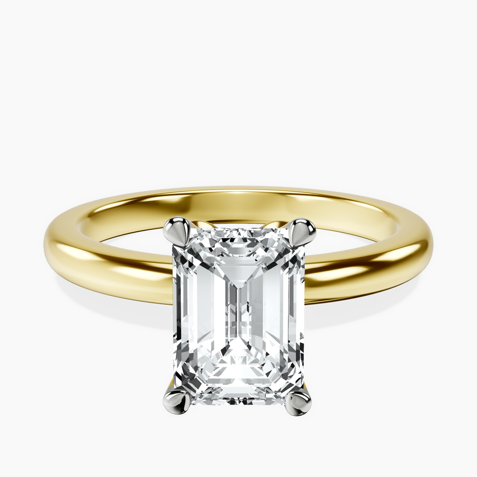 9ct Yellow Gold Matilda Leaf Petal Solitaire Lab Diamond Ring front image