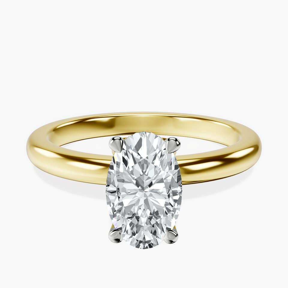 14kt Yellow Gold Matilda Leaf Petal Solitaire Lab Diamond Ring front image