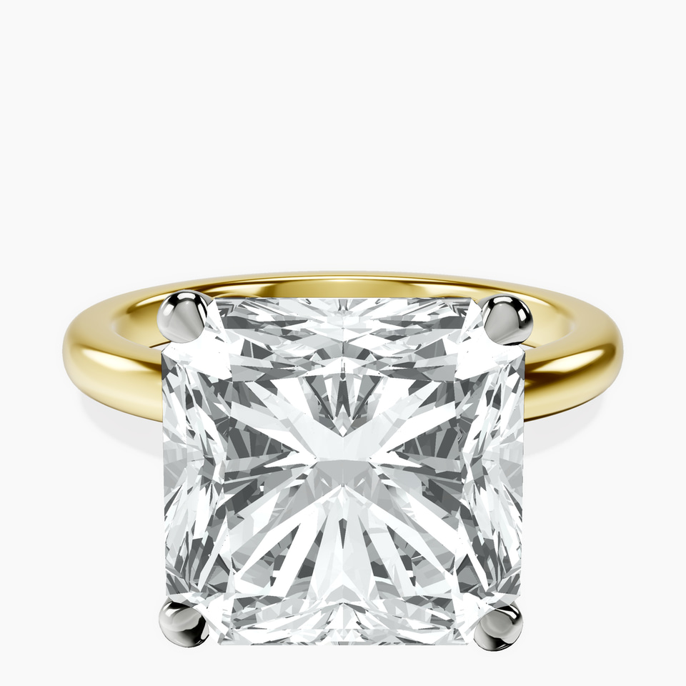 18kt Yellow Gold Matilda Leaf Petal Solitaire Lab Diamond Ring front image