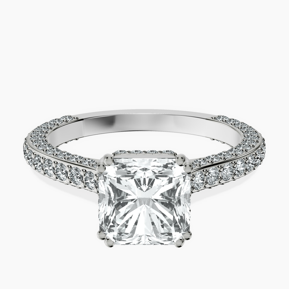 10kt White Gold Eternia Criss Cross Side Halo Lab Diamond Ring front image