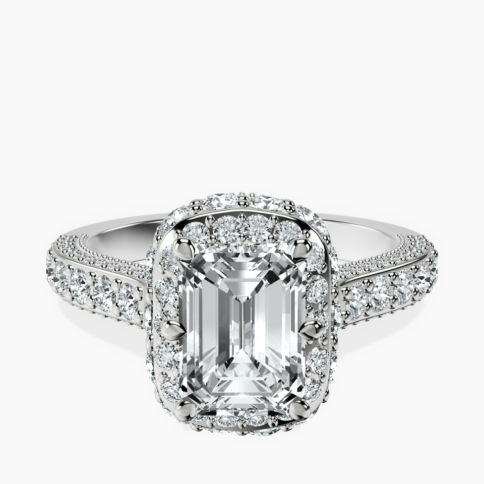 10kt White Gold Luxoré Vintage Allure Lab Diamond Ring front image