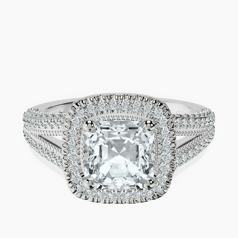 Platinum Opulenté Antique Halo Lab Diamond Ring front image