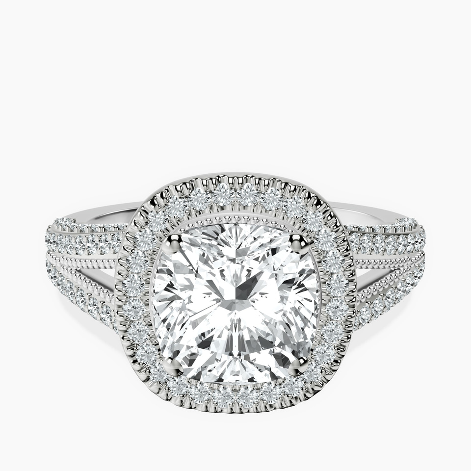 Platinum Opulenté Antique Halo Lab Diamond Ring front image