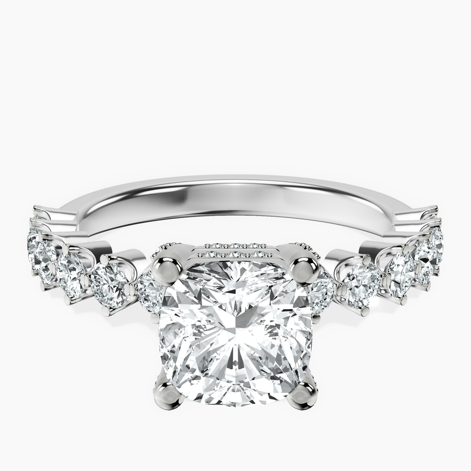 10kt White Gold Caitronia Floating Side Stones Lab Diamond Ring front image