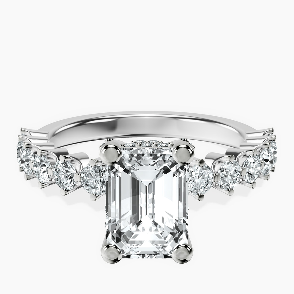 14ct White Gold Caitronia Floating Side Stones Lab Diamond Ring front image