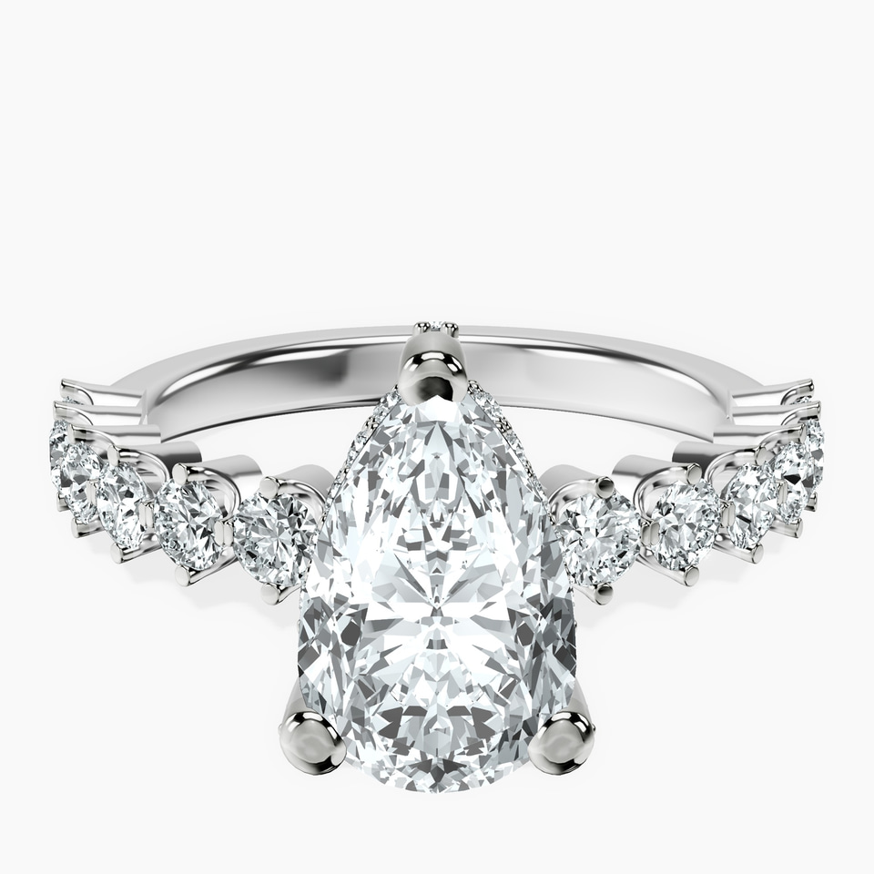 14kt White Gold Caitronia Floating Side Stones Lab Diamond Ring front image